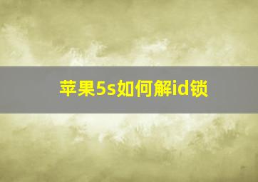 苹果5s如何解id锁