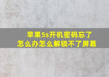 苹果5s开机密码忘了怎么办怎么解锁不了屏幕