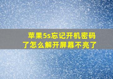 苹果5s忘记开机密码了怎么解开屏幕不亮了