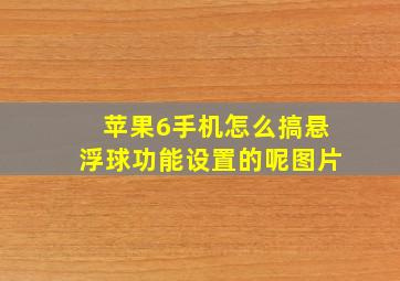 苹果6手机怎么搞悬浮球功能设置的呢图片