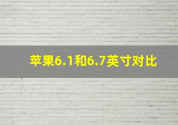 苹果6.1和6.7英寸对比