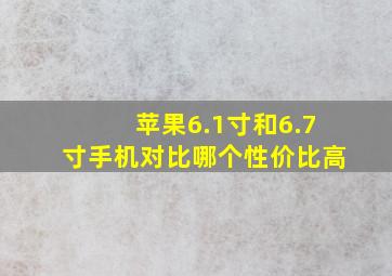 苹果6.1寸和6.7寸手机对比哪个性价比高