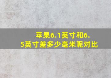 苹果6.1英寸和6.5英寸差多少毫米呢对比