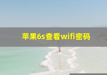 苹果6s查看wifi密码