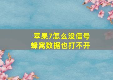 苹果7怎么没信号蜂窝数据也打不开