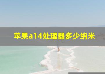 苹果a14处理器多少纳米