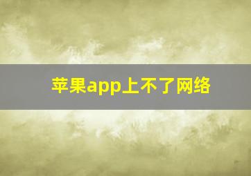 苹果app上不了网络