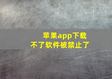 苹果app下载不了软件被禁止了