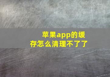 苹果app的缓存怎么清理不了了