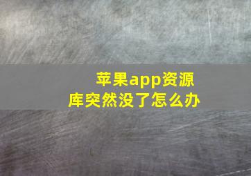 苹果app资源库突然没了怎么办