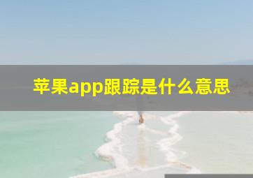 苹果app跟踪是什么意思