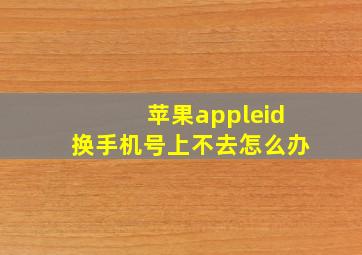 苹果appleid换手机号上不去怎么办