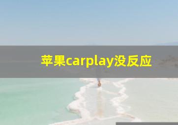 苹果carplay没反应