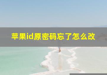 苹果id原密码忘了怎么改