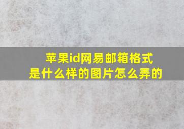 苹果id网易邮箱格式是什么样的图片怎么弄的