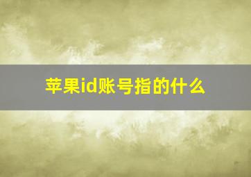 苹果id账号指的什么