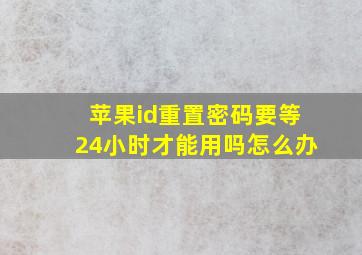 苹果id重置密码要等24小时才能用吗怎么办