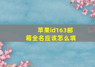 苹果id163邮箱全名应该怎么填