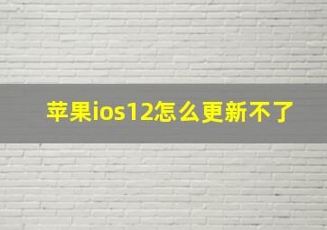 苹果ios12怎么更新不了