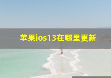 苹果ios13在哪里更新