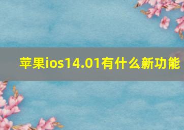 苹果ios14.01有什么新功能