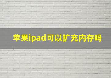 苹果ipad可以扩充内存吗