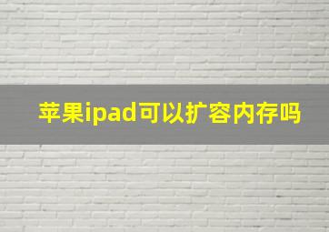 苹果ipad可以扩容内存吗