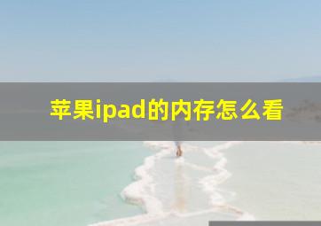 苹果ipad的内存怎么看