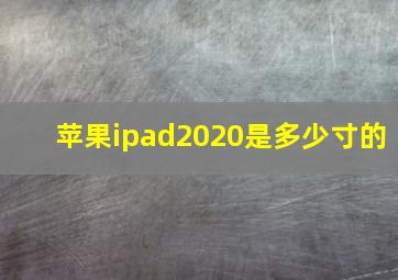 苹果ipad2020是多少寸的