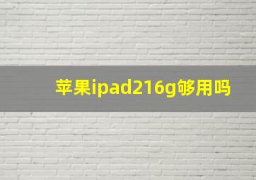 苹果ipad216g够用吗