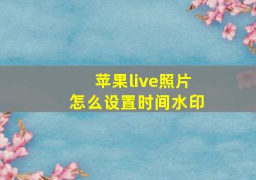 苹果live照片怎么设置时间水印