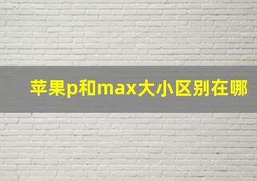 苹果p和max大小区别在哪