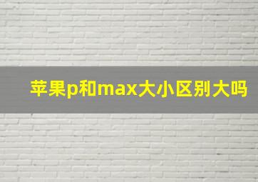 苹果p和max大小区别大吗