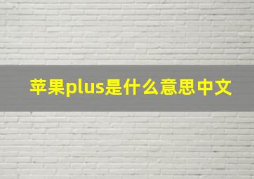 苹果plus是什么意思中文