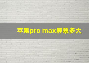 苹果pro max屏幕多大