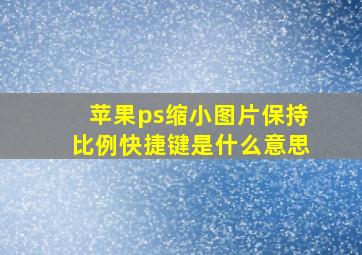 苹果ps缩小图片保持比例快捷键是什么意思