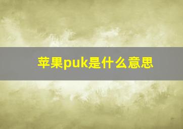 苹果puk是什么意思