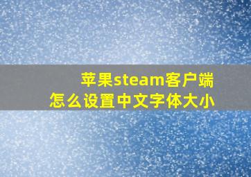 苹果steam客户端怎么设置中文字体大小