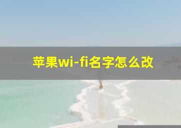 苹果wi-fi名字怎么改