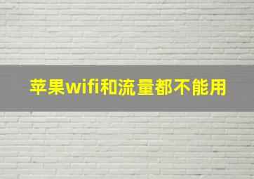 苹果wifi和流量都不能用