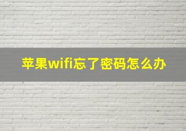 苹果wifi忘了密码怎么办