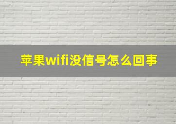 苹果wifi没信号怎么回事