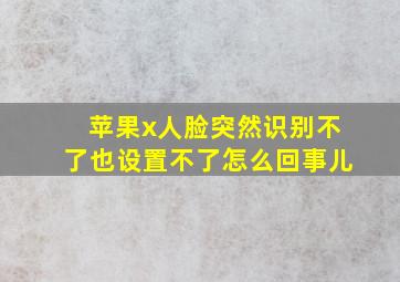 苹果x人脸突然识别不了也设置不了怎么回事儿