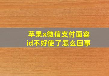 苹果x微信支付面容id不好使了怎么回事