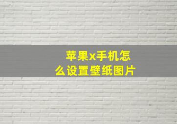 苹果x手机怎么设置壁纸图片