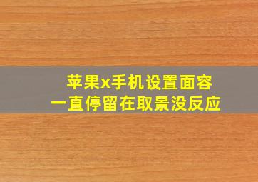 苹果x手机设置面容一直停留在取景没反应