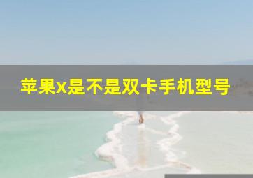 苹果x是不是双卡手机型号