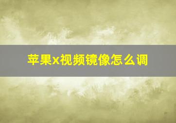 苹果x视频镜像怎么调