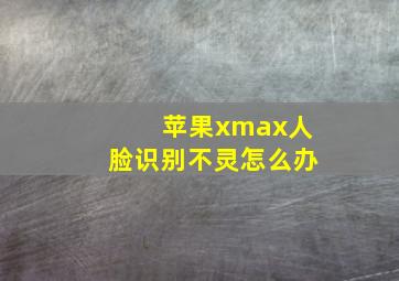 苹果xmax人脸识别不灵怎么办