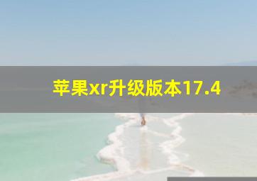 苹果xr升级版本17.4